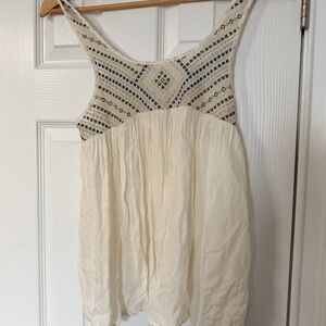 Aéropostale Boho Embroidered Babydoll Tunic Tank Top